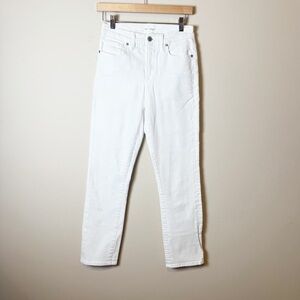 Good American Women's Size 4 Leg Crop Solid White Stretch Skinny Jeans